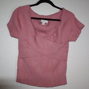 Plus size short sleeve sweater top